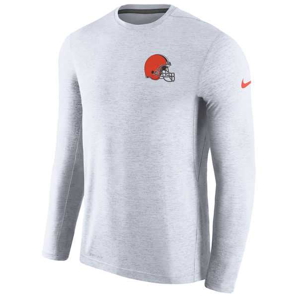 Men's Cleveland Browns Nike White Coaches Long Sleeve Performance T-Shirt,We sell and wholesale Men's Cleveland Browns Nike White Coaches Long Sleeve Performance T-Shirt on line form chian!